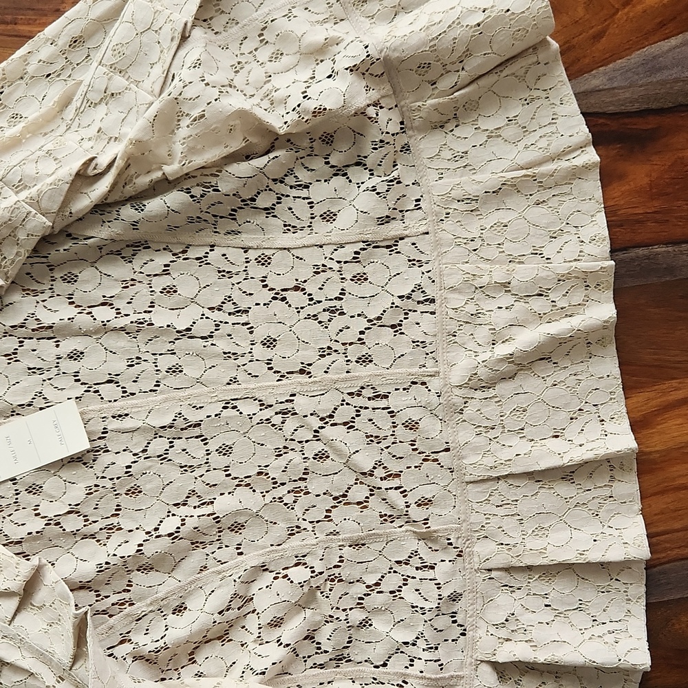 Yvonne Marie, Lace Blazer Jacket, Pale Grey, Medium, Ruffle, Beautiful - Picture 8 of 10